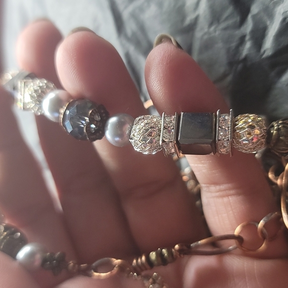 Copper and crystal one of a kind necklace - Picture 3 of 4